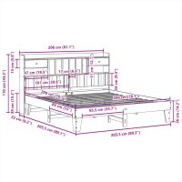 vidaXL Sängram utan madrass vaxbrun 200x200 cm massiv furu - Bild 11