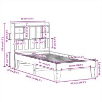 vidaXL Sängram utan madrass vaxad brun 90x200 cm massiv furu - Bild 11