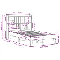 vidaXL Sängram utan madrass 135x190 cm massiv furu - Bild 11