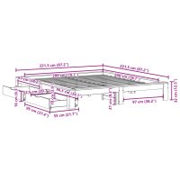 vidaXL Sängram utan madrass vaxbrun 200x200 cm massiv furu - Bild 12