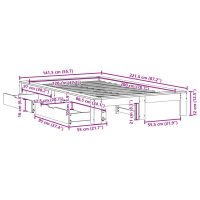 vidaXL Sängram utan madrass vaxbrun 120x200 cm massiv furu - Bild 12