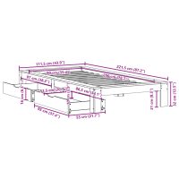 vidaXL Sängram utan madrass vaxad brun 90x200 cm massiv furu - Bild 12