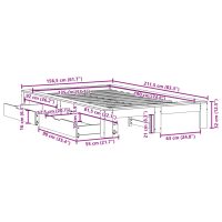 vidaXL Sängram utan madrass vaxbrun 135x190 cm massiv furu - Bild 12