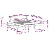 vidaXL Sängram utan madrass vaxbrun 150x200 cm massiv furu - Bild 12