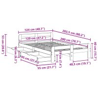 vidaXL Sängram utan madrass vaxbrun 120x200 cm massiv furu - Bild 12