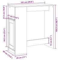 vidaXL Barbord med hyllor artisian-ek 101x40x103,5 cm konstruerat trä - Bild 11