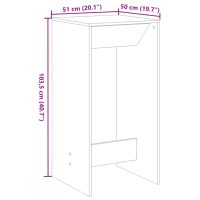 vidaXL Barbord vit 51x50x103,5 cm konstruerat trä - Bild 9