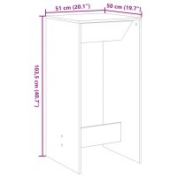 vidaXL Barbord gammalt trä 51x50x103,5 cm konstruerat trä - Bild 9