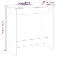 vidaXL Barbord gammalt trä 102x50x103,5 cm konstruerat trä - Bild 9