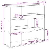 vidaXL Bokhylla/rumsavdelare vit 100x33x94,5 cm - Bild 9