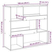 vidaXL Bokhylla/Rumsavdelare sonoma-ek 100x33x94,5 cm - Bild 9