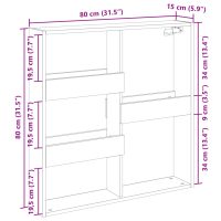 vidaXL Väggskåp vit 80x15x80 cm konstruerat trä - Bild 9