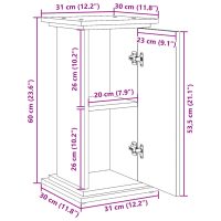 vidaXL Piedestal med förvaring vit 31x30x60 cm konstruerat trä - Bild 11