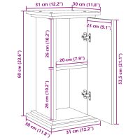 vidaXL Piedestal med förvaring sonoma-ek 31x30x60 cm konstruerat trä - Bild 11