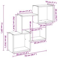 vidaXL Väggskåp 78x18x71 cm vit konstruerat trä - Bild 11