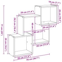 vidaXL Väggskåp 78x18x71 cm svart konstruerat trä - Bild 11