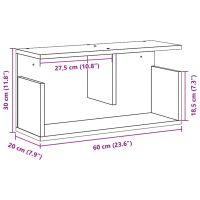 vidaXL Väggskåp 60x20x30 cm vit konstruerat trä - Bild 9