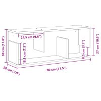 vidaXL Väggskåp 80x20x30 cm vit konstruerat trä - Bild 9