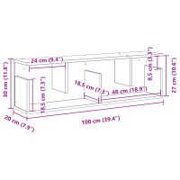 vidaXL Väggskåp 100x20x30 cm vit konstruerat trä - Bild 9