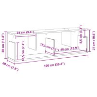 vidaXL Väggskåp 100x20x30 cm rökfärgad ek konstruerat trä - Bild 9