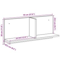 vidaXL Väggskåp 70x16,5x30 cm vit konstruerat trä - Bild 9