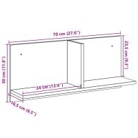 vidaXL Väggskåp 70x16,5x30 cm svart konstruerat trä - Bild 9