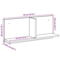 vidaXL Väggskåp 70x16,5x30 cm betonggrå konstruerat trä - Bild 9