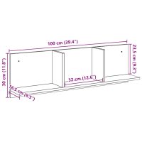 vidaXL Väggskåp 100x16,5x30 cm vit konstruerat trä - Bild 9