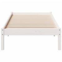 vidaXL Sängram utan madrass extra lång vit 80x210 cm massiv furu - Bild 4