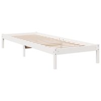 vidaXL Sängram utan madrass extra lång vit 80x210 cm massiv furu - Bild 6