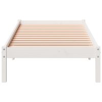 vidaXL Sängram utan madrass extra lång vit 90x220 cm massiv furu - Bild 4