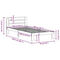 vidaXL Sängram utan madrass vit 90x200 cm massiv furu - Bild 9