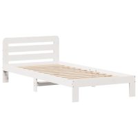 vidaXL Sängram utan madrass vit 75x190 cm massiv furu - Bild 3