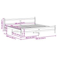 vidaXL Sängram utan madrass vit 180x200 cm massiv furu - Bild 9