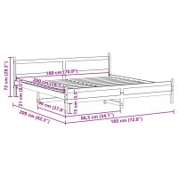 vidaXL Sängram utan madrass vaxbrun 180x200 cm massiv furu - Bild 9