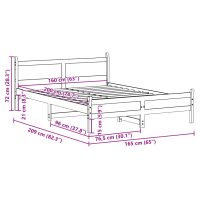 vidaXL Sängram utan madrass vaxbrun 160x200 cm massiv furu - Bild 9