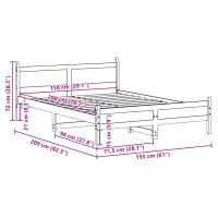 vidaXL Sängram utan madrass vit 150x200 cm massiv furu - Bild 9