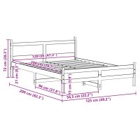 vidaXL Sängram utan madrass vit 120x200 cm massiv furu - Bild 9