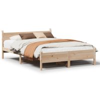 vidaXL Sängram utan madrass 140x190 cm massiv furu - Bild 2