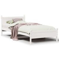 vidaXL Sängram utan madrass vit 90x190 cm massiv furu - Bild 2