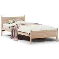 vidaXL Sängram utan madrass 75x190 cm massiv furu - Bild 2