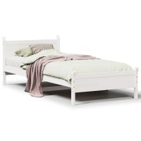 vidaXL Sängram utan madrass vit 75x190 cm massiv furu - Bild 2