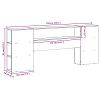 vidaXL Huvudgavel med förvaring vaxbrun 180 cm massiv furu - Bild 10