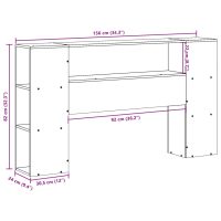 vidaXL Huvudgavel med förvaring vaxbrun 150 cm massiv furu - Bild 10