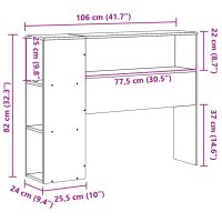 vidaXL Huvudgavel med hyllor 100 cm massiv furu - Bild 10