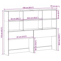 vidaXL Huvudgavel med förvaring 160 cm massiv furu - Bild 10