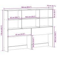 vidaXL Huvudgavel med förvaring vit 160 cm massiv furu - Bild 10