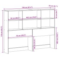 vidaXL Huvudgavel med förvaring vit 150 cm massiv furu - Bild 10