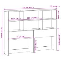 vidaXL Huvudgavel med förvaring 140 cm massiv furu - Bild 10