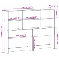 vidaXL Huvudgavel med förvaring vit 135 cm massiv furu - Bild 10